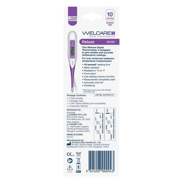 Nhiệt kế điện tử Welcare Digital Thermometer Deluxe