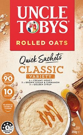 Yến mạch Uncle Tobys Oats Quick Sachets Classic Variety 350g