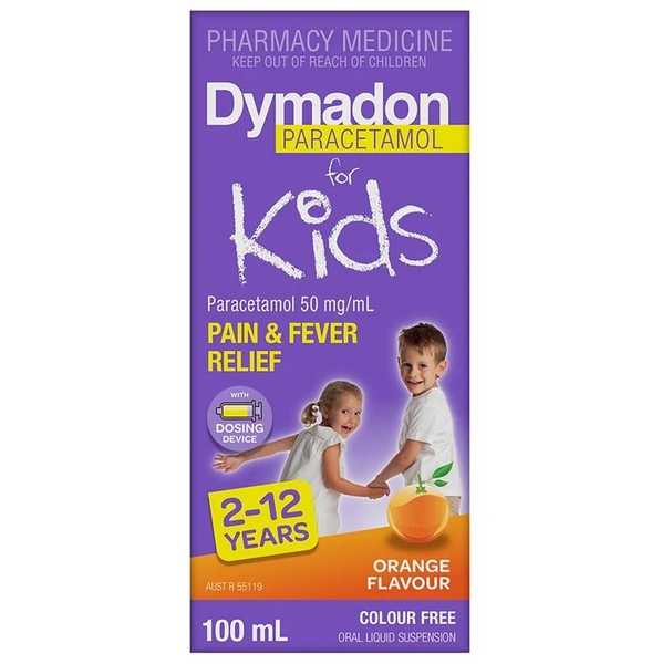 Giảm đau hạ sốt cho bé từ 2 đến 12 tuổi vị cam Dymadon for Kids Orange