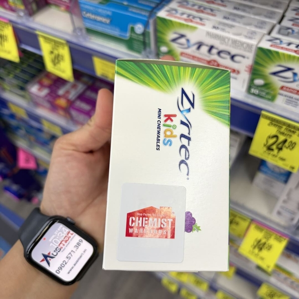Thuốc dị ứng cho bé Zyrtec Kids Relieves Hayfever & Allergy Symptoms Chewable