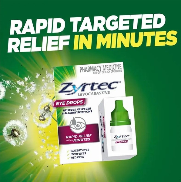 Thuốc nhỏ mắt Zyrtec Antihistamine Hayfever & Allergy Eye Drops 4ml