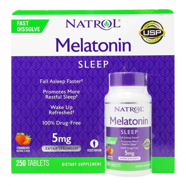 Viên ngủ ngon Natrol Melatonin Time Release Tablets