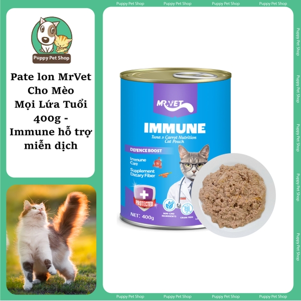 Pate lon MrVet Cho Mèo Mọi Lứa Tuổi 400g Puppy Pet Shop