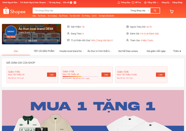 Sàn thương mại điện tử để săn sale đồ local brand