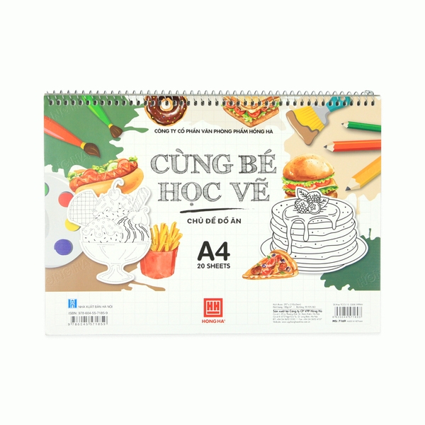 Cùng bé học vẽ - Chủ đề đồ ăn 7169 - A4 (20 trang)