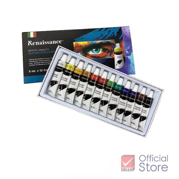 Bộ màu nước Thái Lan Renaissance 12 tuýp x5ml