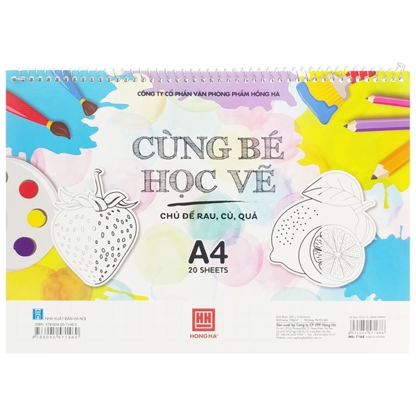 Cùng bé học vẽ - Chủ đề rau, củ, quả 7168 - A4 (20 trang)