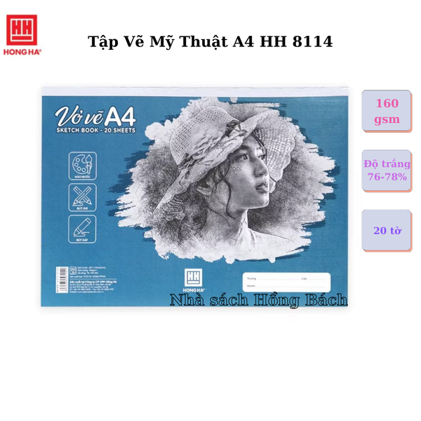 Tập Vẽ Mỹ Thuật A4 HH 8114 20 tờ 160gsm.