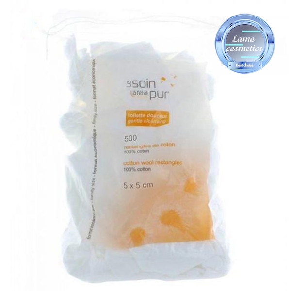 Bông Tẩy Trang Tetra Le Soin Laretat Pur 500 Miếng Pháp