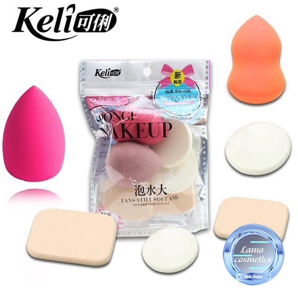 Bông Mút Trang Điểm Tán Kem Nền Phấn Phủ Keli 6 Miếng