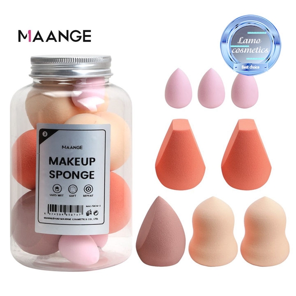 Set 8 Mút Trang Điểm MAANGE Mềm Mại Đựng Trong Lọ Màu Ngẫu Nhiên