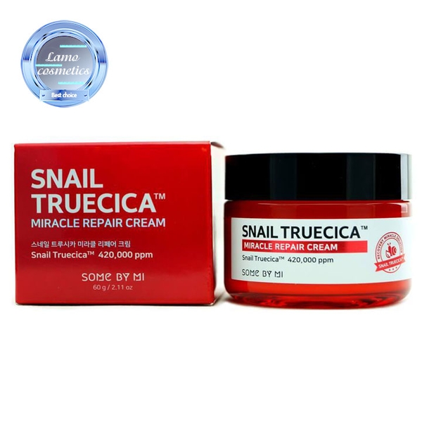 Kem Dưỡng Ẩm Phục Hồi, Cải Thiện Sẹo Lõm Chiết Xuất Ốc Sên Some By Mi Snail Truecica Miracle Repair Cream 60g