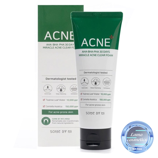 Sữa Rửa Mặt Some By Mi AHA-BHA-PHA 30 Days Miracel Acne Clear Foam 100ml