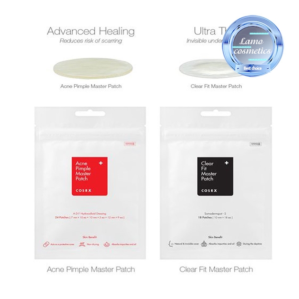 Miếng dán mụn sưng Cosrx Acne Pimple 24 miếng & Clear Fit Master Patch 18 miếng