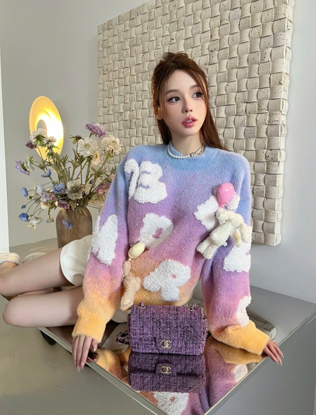 13De Marzo Float Cloud Balloon Sweater Orange