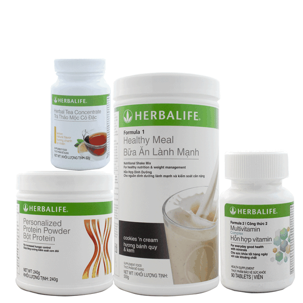 BỘ 4 SẢN PHẨM GIẢM CÂN HERBALIFE – F1, F2, PP VÀ TRÀ