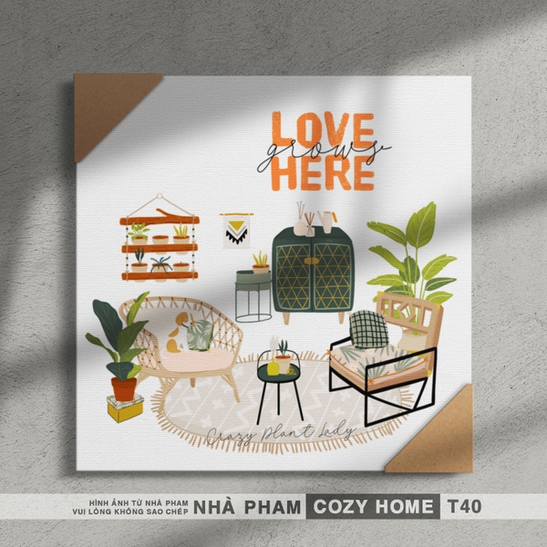 TRANH CANVAS COZY HOME - 30X30CM - TRANH 40