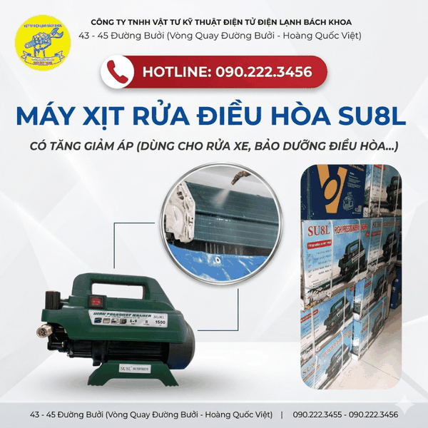 MÁY XỊT RỬA VỆ SINH ĐIỀU HÒA SU8L CÓ TĂNG GIẢM ÁP