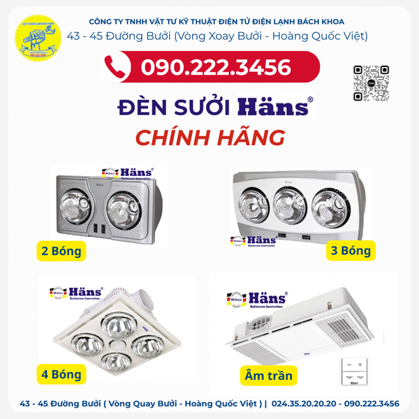 Đèn Sưởi HANS Chính Hãng Tại Hà Nội