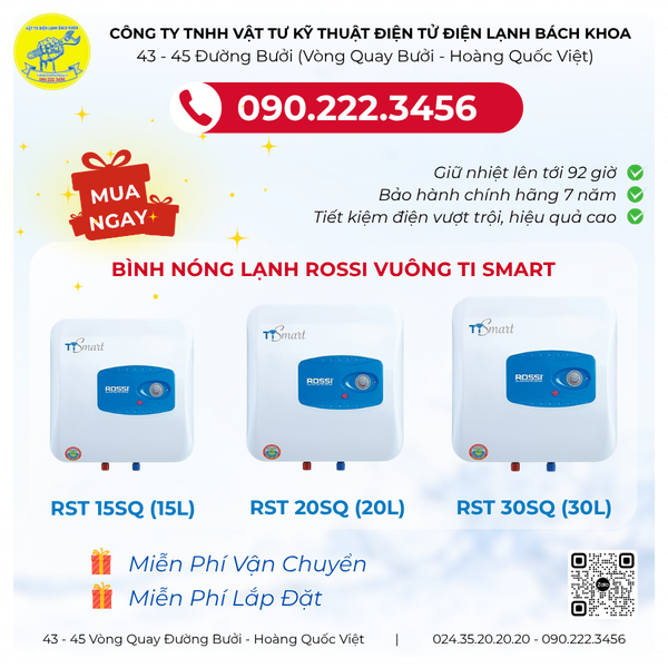 Bình Nóng Lạnh Rossi Vuông Ti Smart: Giải Pháp Hoàn Hảo Cho Mọi Gia Đình Việt