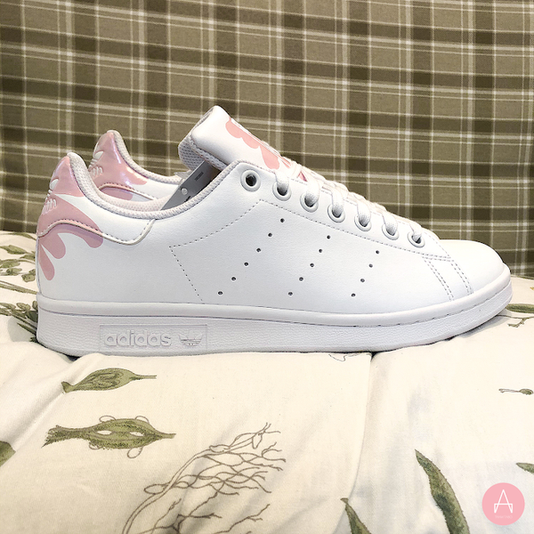 [EG7306] K ADIDAS STAN SMITH WHITE PINK PAINT SMEAR