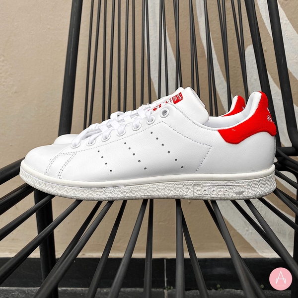 [BZ0482] M ADIDAS STAN SMITH VELVET WHITE RED