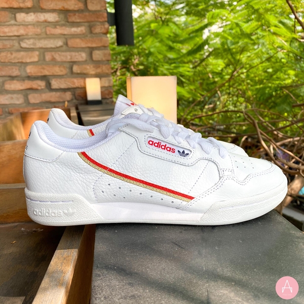 [EF1478] M ADIDAS CONTINENTAL 80 WHITE RED GOLD