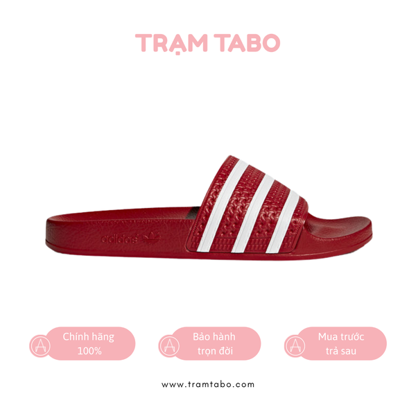 [288193] M ADIDAS ADILETTE RED STRIPES WHITE