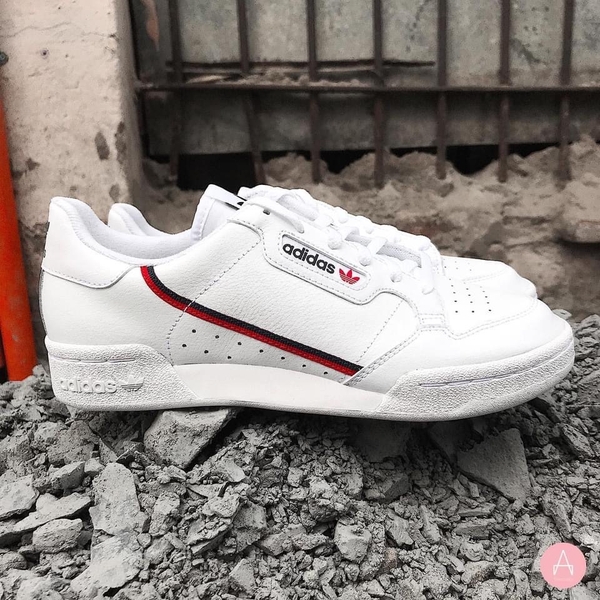 [G27706] M ADIDAS ORIGINALS CONTINENTAL 80S TRAINERS WHITE RED BLACK