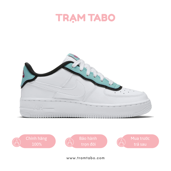 [BV1084-100] K NIKE AIR FORCE 1 DOUBLE-CITY GEAR WHITE LIGHT AQUA