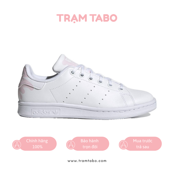 [EG7306] K ADIDAS STAN SMITH WHITE PINK PAINT SMEAR