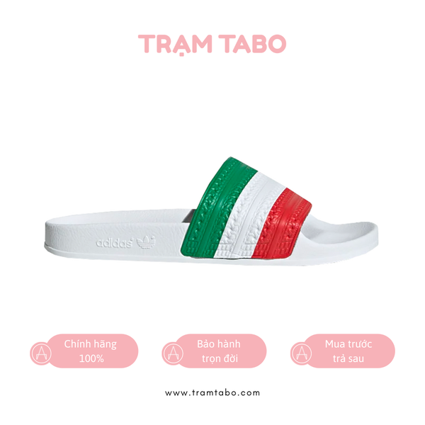 [G55378] M ADIDAS ADILETTE SLIDE 'ITALY' WHITE/GREEN/RED