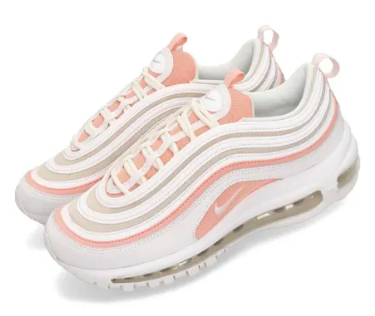 [921733-104] W NIKE AIR MAX 97 SUMMIT WHITE BLEACHED CORAL