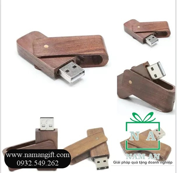 usb gỗ dạng xoay