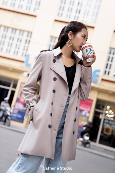 Classic Trench Coat - Light Grey