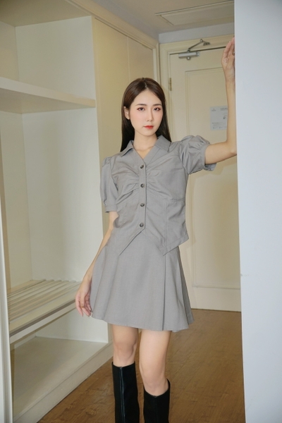 Lacy mini skirt - Light Grey