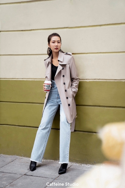 Classic Trench Coat - Light Grey