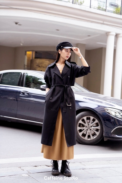 Long Trench Coat - Black