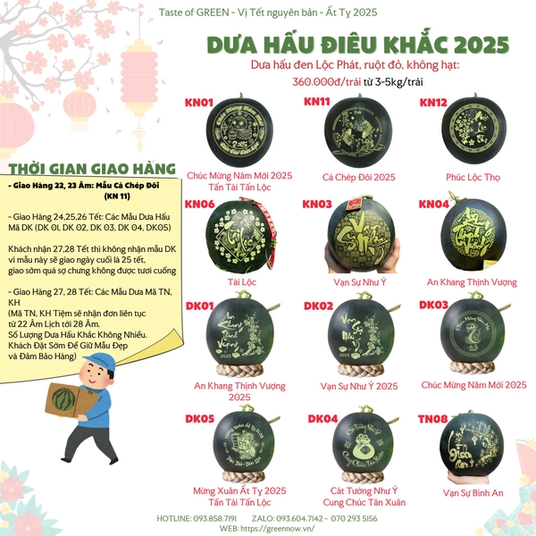 Dưa Hấu Đen ĐIÊU KHẮC 2025 (Trái)