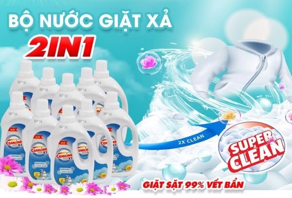 bộ nước giặt xả 2 trong 1