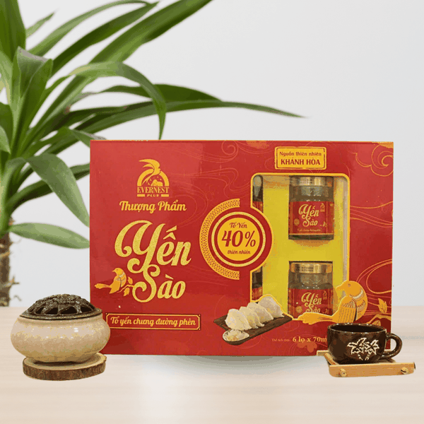 Yến Sào Đường Phèn Nguyên Chất 40% EVERNEST PLUS (Hộp 6 lọ)