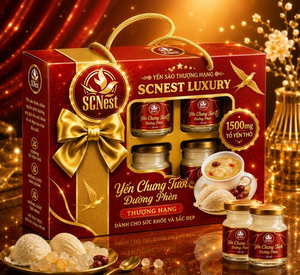 SCNEST LUXURY - YẾN SÀO ĐƯỜNG PHÈN CHỨA 1500MG YẾN TINH CHẾ