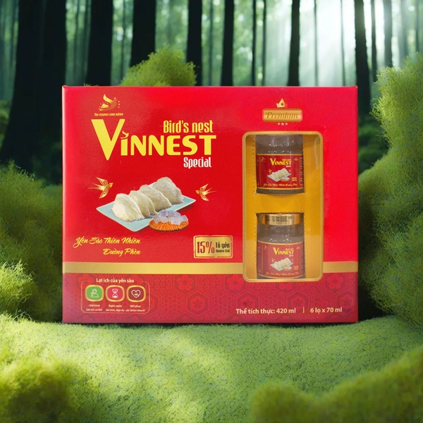 Yến Sào Đường Phèn Nguyên Chất 15% VINNEST SPECIAL (Hộp 6 lọ)