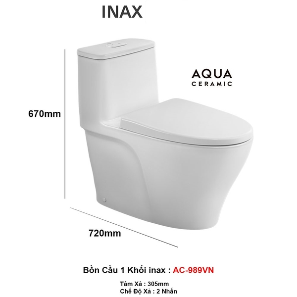 Bàn Cầu INAX AC-989VN 1 Khối Nắp Êm | Nam Thịnh Store