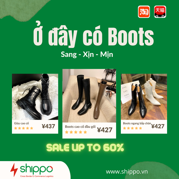  NGUỒN HÀNG BOOTS CAO CỔ THẤP CỔ TAOBAO TMALL [brandname] 