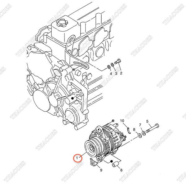 (Std, OC) Máy phát điện A-23100-NA00A (12V) (751100-) | XE NÂNG THACOES