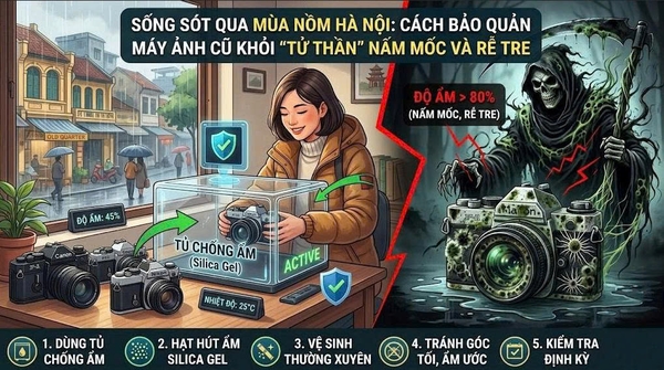 Sống Sót Qua Mùa Nồm Hà Nội: Cách Bảo Quản Máy Ảnh Cũ Khỏi 