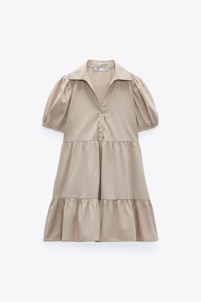 Váy dáng ngắn babydoll kẻ Zara Auth new tag có sẵn 5107/247 5107247