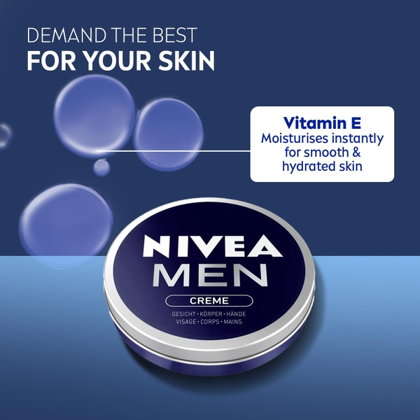 Kem dưỡng ẩm toàn thân nam không nhờn, hấp thu nhanh NIVEA MEN - Crème Moisturiser Aloe Vera Vitamin E 150ml