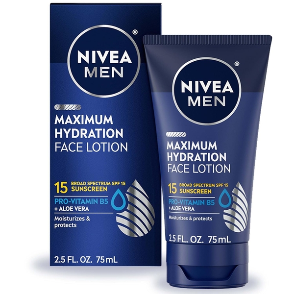Kem dưỡng ẩm tối đa chống nắng cho nam NIVEA MEN Maximum Hydration Face Lotion SPF 15 Sunscreen for Men